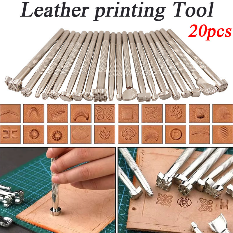 Leatherwork Punch - 20pcs Leather Seal Carving Tools Stamp
