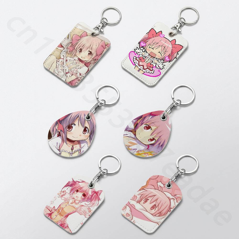 Leather Work Leather - P-Puella Magi K-Kaname Madoka Holder Keychain