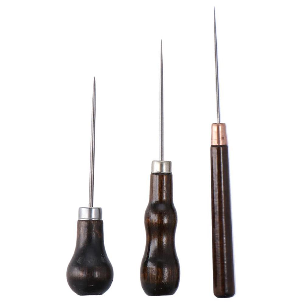 3Pcs Wooden Handle Scratch Awl - Leatherwork Punch review and price