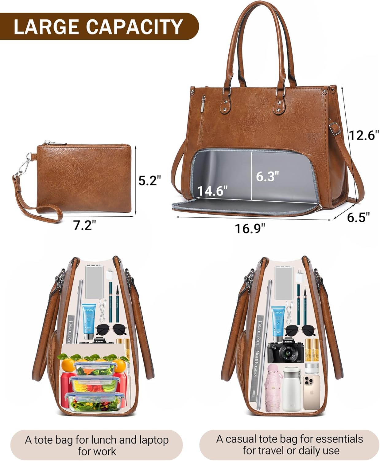 2 in 1 Laptop Tote Bag with In - Leather Work Laptop Bag review and price