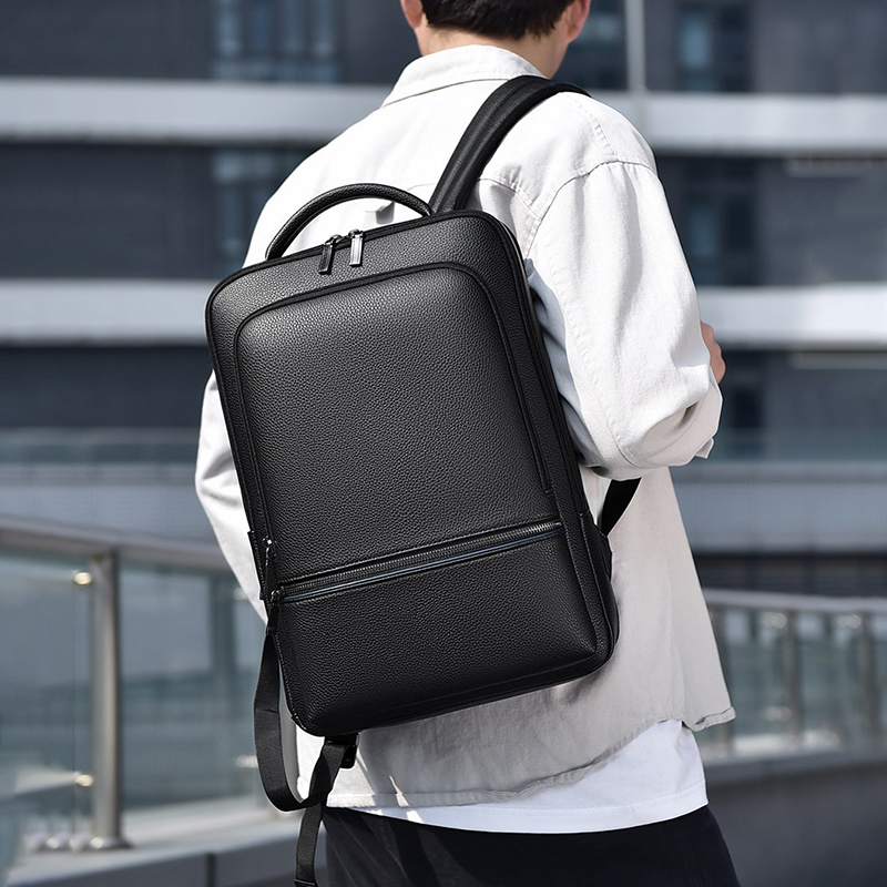 PU Leather Men's Backpack USB  - Leather Work Laptop Bag review and price