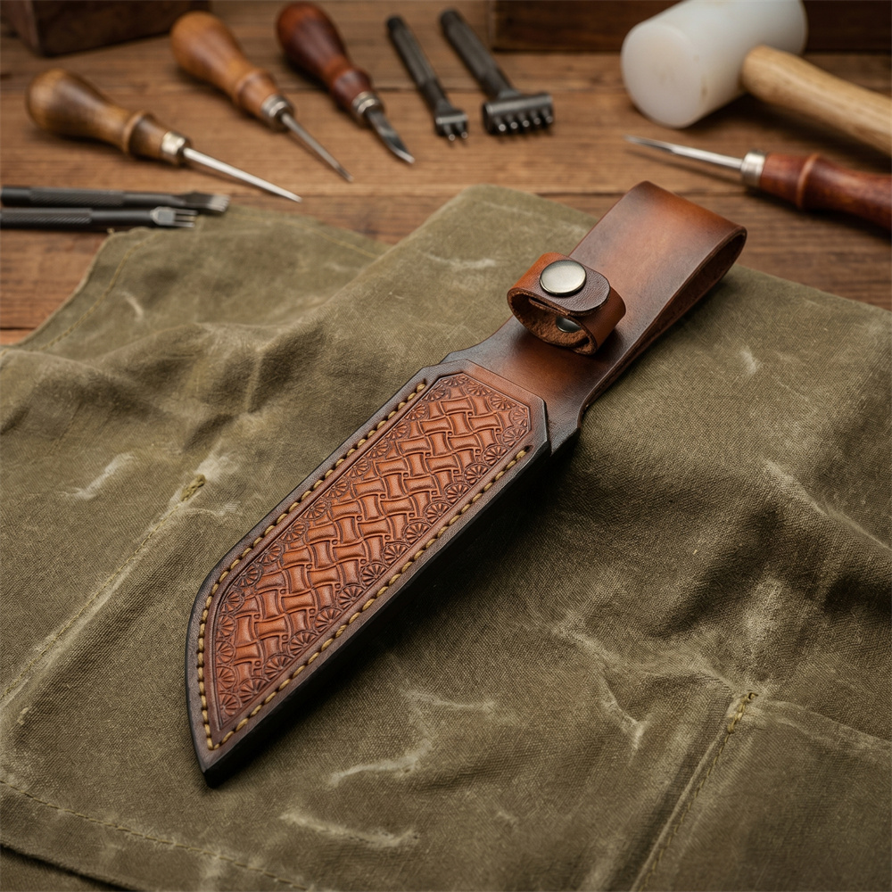Brown Hand-embossed Leather Fi - Leather Work Leather review and price
